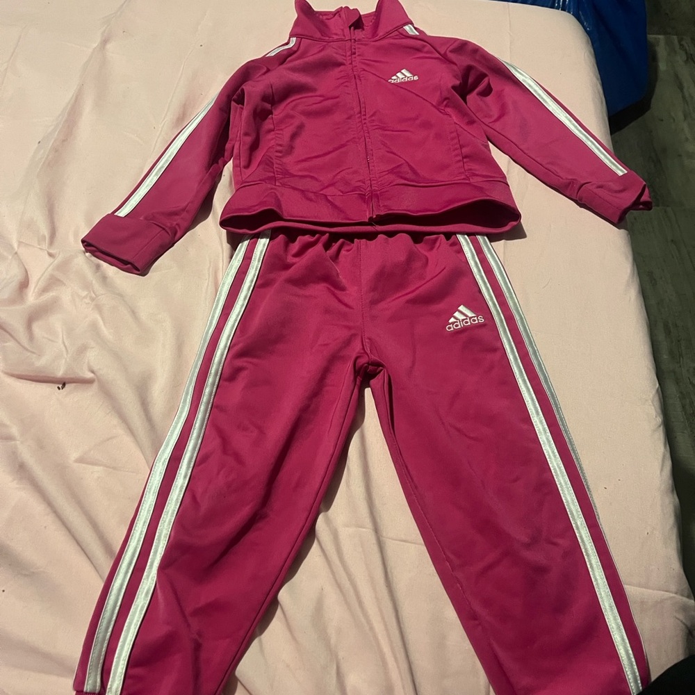 adidas Hot Pink Kids Track Set